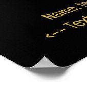 ニューヨークイブ 18 x 12 ブラック＆ゴールド ポスター (角)