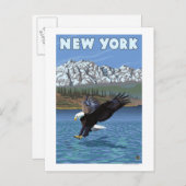 ニューヨークイーグル魚釣り ポストカード (正面/裏面)