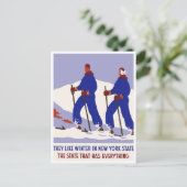 ニューヨークウィンタースキーヴィンテージ旅行はがき ポストカード (スタンド正面)