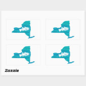 ニューヨークウェーブ魚釣り 長方形シール (シート)