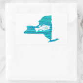 ニューヨークウェーブ魚釣り 長方形シール (バッグ)