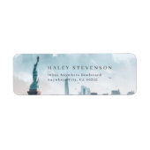 ニューヨークウォーターカラーイラストレーション結婚スカイライン ラベル (正面)