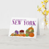 ニューヨークウォーターカラーカボンプキンサンクスギビングカード カード (黄色い花)