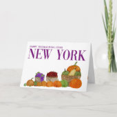 ニューヨークウォーターカラーカボンプキンサンクスギビングカード カード (正面)