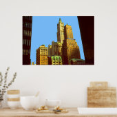 ニューヨークウルワース建物デジタルアートプリント ポスター (キッチン)