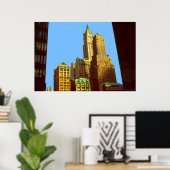 ニューヨークウルワース建物デジタルアートプリント ポスター (ホームオフィス)