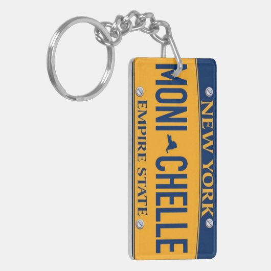 ニューヨークエンパイアステートライセンスプレートアートカスタム鍵 キーホルダー (正面左)
