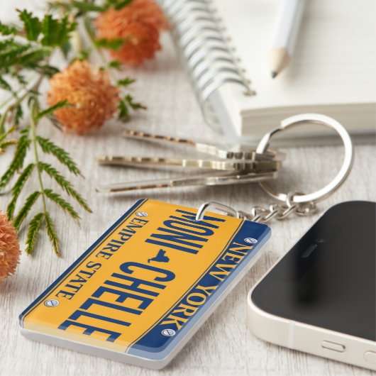 ニューヨークエンパイアステートライセンスプレートアートカスタム鍵 キーホルダー (正面右)
