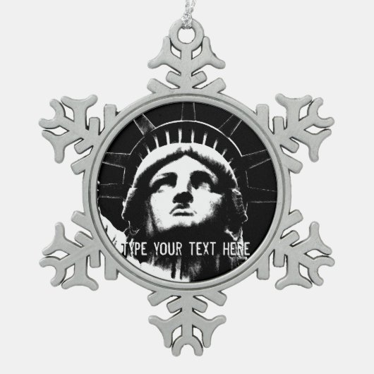 ニューヨークオーナメントパーソナライズされたニューヨークサミナリー スノーフレークピューターオーナメント (正面)