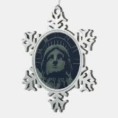 ニューヨークオーナメントパーソナライズされたニューヨークサミナリー スノーフレークピューターオーナメント (右)