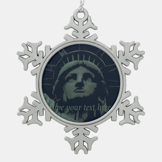 ニューヨークオーナメントパーソナライズされたニューヨークサミナリー スノーフレークピューターオーナメント (正面)