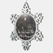 ニューヨークオーナメントパーソナライズされたニューヨーク記念品 スノーフレークピューターオーナメント (右)