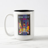 ニューヨークカラフルシティタイムズスクエアトラベルポスター ツートーンマグカップ (左)