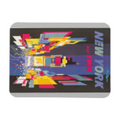 ニューヨークカラフルシティタイムズスクエアトラベルポスター マグネット (横)