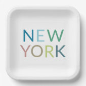 ニューヨークカラフル文字 ペーパープレート (正面)