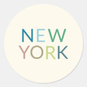 ニューヨークカラフル文字 ラウンドシール (正面)