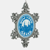 ニューヨークギリシャ系アメリカンクリスマスツリーオーナメント スノーフレークピューターオーナメント (左)