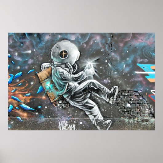 ニューヨーククイーンズアストリアの宇宙飛行士壁画 ポスター (正面)