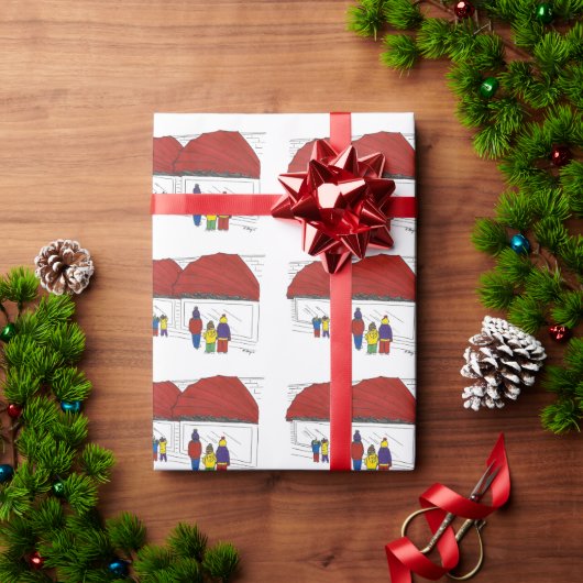 ニューヨーククリスマスウィンドウショッピングNYCホリデイ ラッピングペーパー (クリスマスギフト)