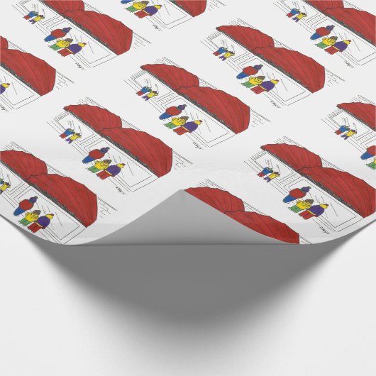 ニューヨーククリスマスウィンドウショッピングNYCホリデイ ラッピングペーパー (角)