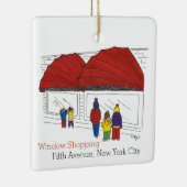 ニューヨーククリスマスフィフスアベニューウィンドウショッピング セラミックオーナメント (右)