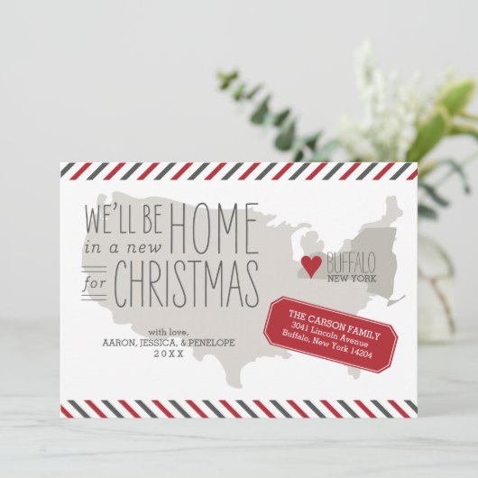 ニューヨーククリスマスムービングアナウンスメントホリデー シーズンカード (スタンド正面)