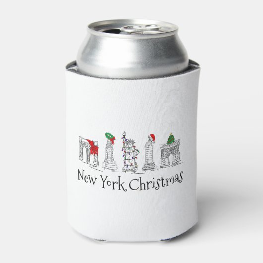 ニューヨーククリスマスNYCクリスマスホリデーランドマークス 缶クーラー (缶正面)
