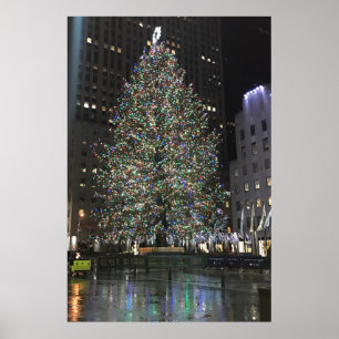 ニューヨーククリスマスNYCロックフェラーセンターツリー ポスター
