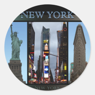 ニューヨーククールステッカーNew York Souvenirステッカー ラウンドシール