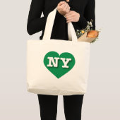 ニューヨークグリーンハート- I love NY ラージトートバッグ (正面(商品))