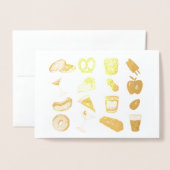 ニューヨークグルメクラシックNYCフーズPizza Bagel 箔カード (封筒付き正面)