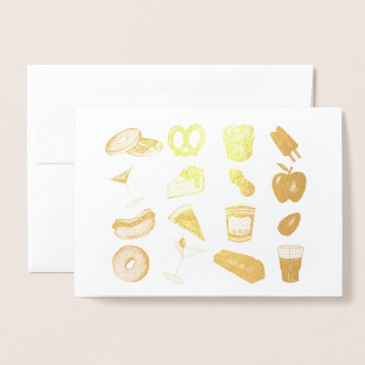 ニューヨークグルメクラシックNYCフーズPizza Bagel 箔カード (封筒付き正面)