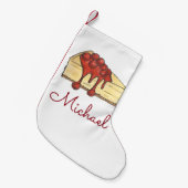 ニューヨークグルメNYCさくらんぼチーズケーキスライス スモールクリスマスストッキング (正面 (吊り時))