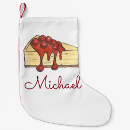 ニューヨークグルメNYCさくらんぼチーズケーキスライス スモールクリスマスストッキング