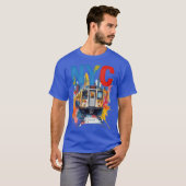 ニューヨークサブウェイNYC雨水彩画スタイル Tシャツ (正面フル)