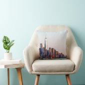 ニューヨークサンセットスカイラインビューオブワールドトレードセンター クッション (椅子)