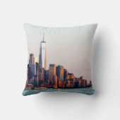 ニューヨークサンセットスカイラインビューオブワールドトレードセンター クッション (裏面)