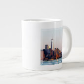 ニューヨークサンセットスカイラインビューオブワールドトレードセンター ジャンボコーヒーマグカップ (正面右)