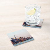 ニューヨークサンセットスカイラインビューオブワールドトレードセンター スクエアペーパーコースター (インサイチュ)