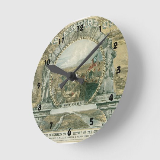 ニューヨークザエンパイアシティ ラウンド壁時計 (傾斜)