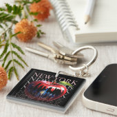 ニューヨークザビッグアップルフルーツシルエットシティ キーホルダー (正面右)