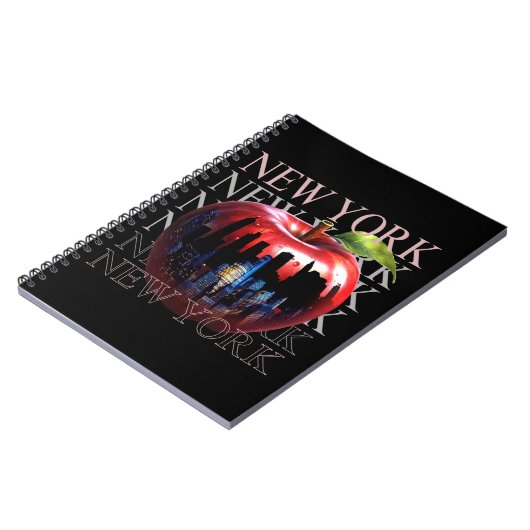 ニューヨークザビッグアップルフルーツシルエットシティ ノートブック (左側)