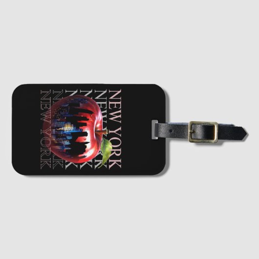 ニューヨークザビッグアップルフルーツシルエットシティ ラゲッジタグ (正面横)