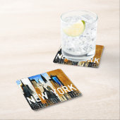 ニューヨークザビッグアップル絵画抽象芸術 スクエアペーパーコースター (インサイチュ)