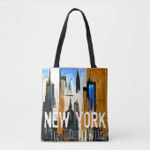 ニューヨークザビッグアップル絵画抽象芸術 トートバッグ (正面)