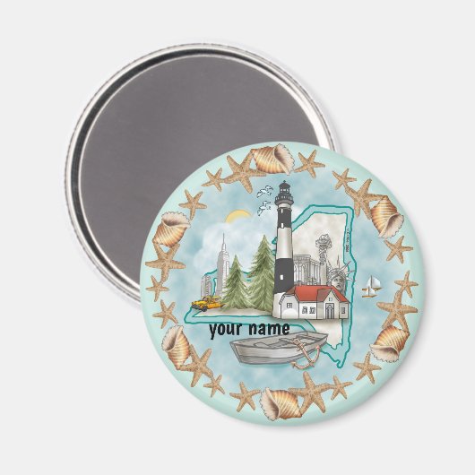 ニューヨークシェルズライトハウス マグネット (正面/裏面)