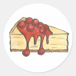 ニューヨークシティさくらんぼチーズケーキスライス ラウンドシール