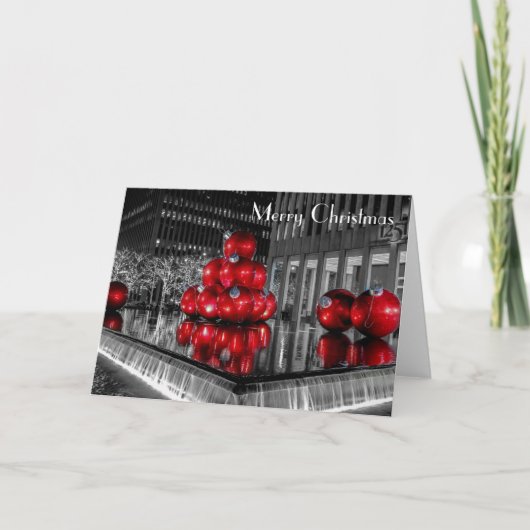 ニューヨークシティのクリスマスの写真の@ロックフェラーの中心 シーズンカード (正面)