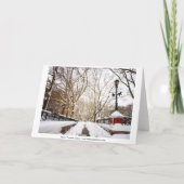 ニューヨークシティのクリスマスカード-雪都市場面 シーズンカード (裏面)