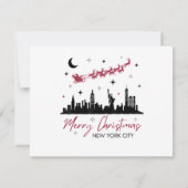ニューヨークシティのクリスマス旅行、メリークリスマス ニューヨーク 招待状 (裏面)